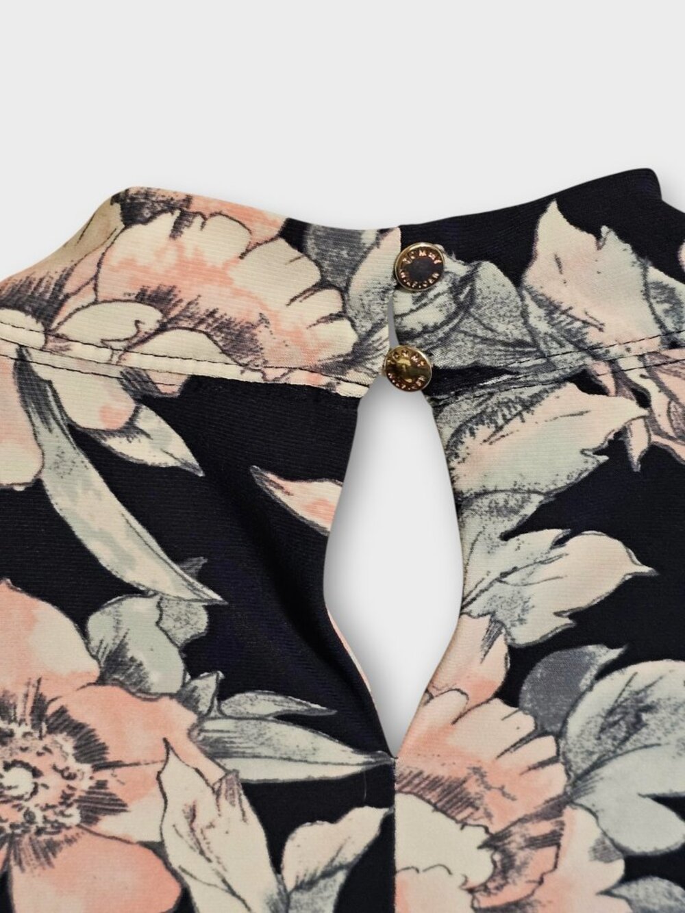 Tommy Hilfiger Floral Blouse Women’s XL Sleeveless V Neck Knot Front - Picture 11 of 14